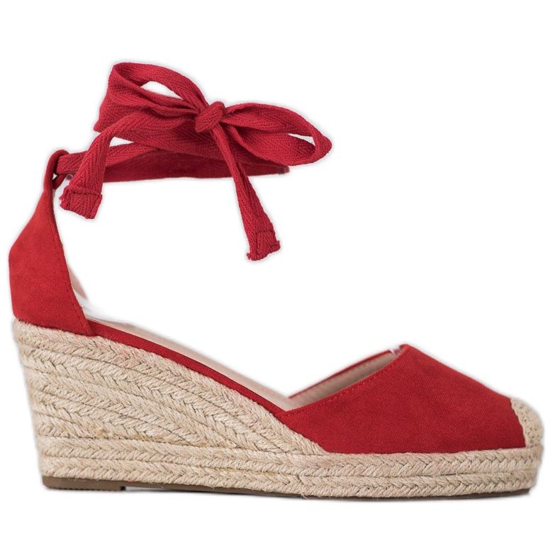 SHELOVET Espadrillas con zeppa rosso