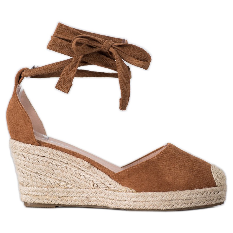 SHELOVET Espadrillas con zeppa marrone