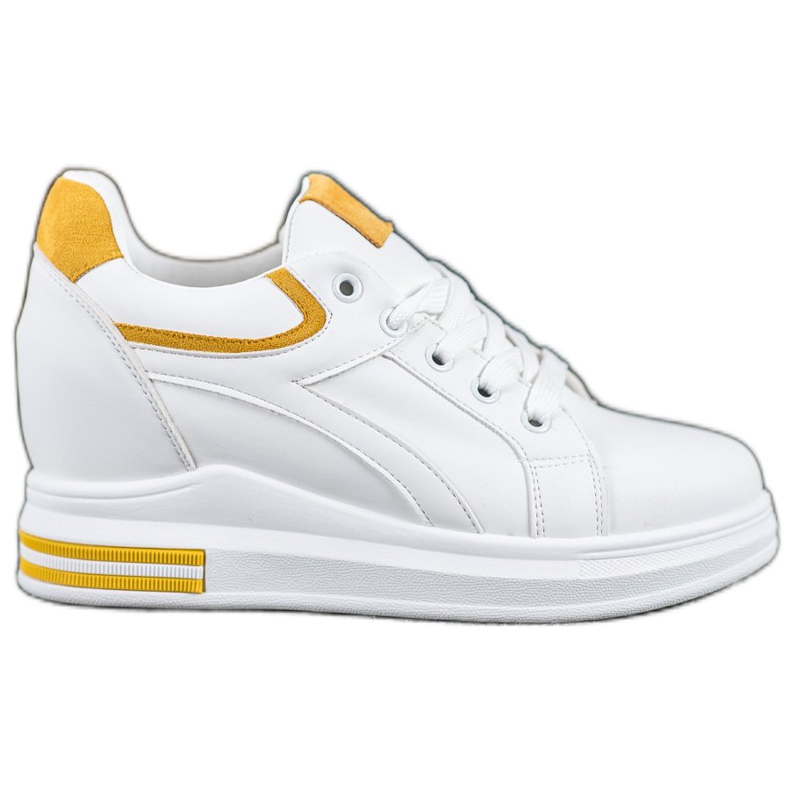 Lovery Scarpe da ginnastica con zeppa bianca