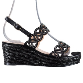 Aclys Sandali con zeppa nero