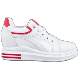 Lovery Scarpe da ginnastica con zeppa bianca