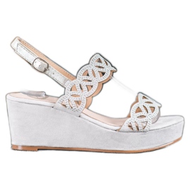 Aclys Sandali con zeppa grigio