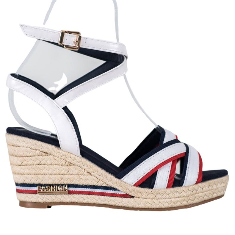 Comer Sandali con zeppa con strisce bianca multicolore