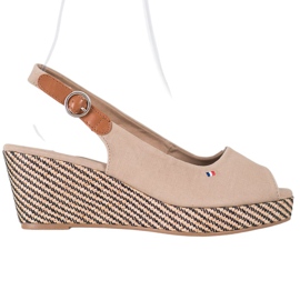 SHELOVET Sandali con zeppa classici beige