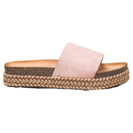 Comer Pantofole casual sulla piattaforma rosa