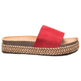 Comer Pantofole casual sulla piattaforma rosso