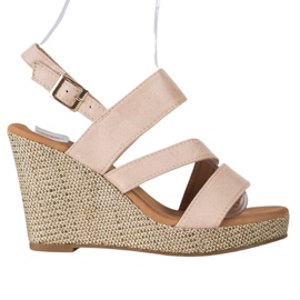 Small Swan Sandali con zeppa beige