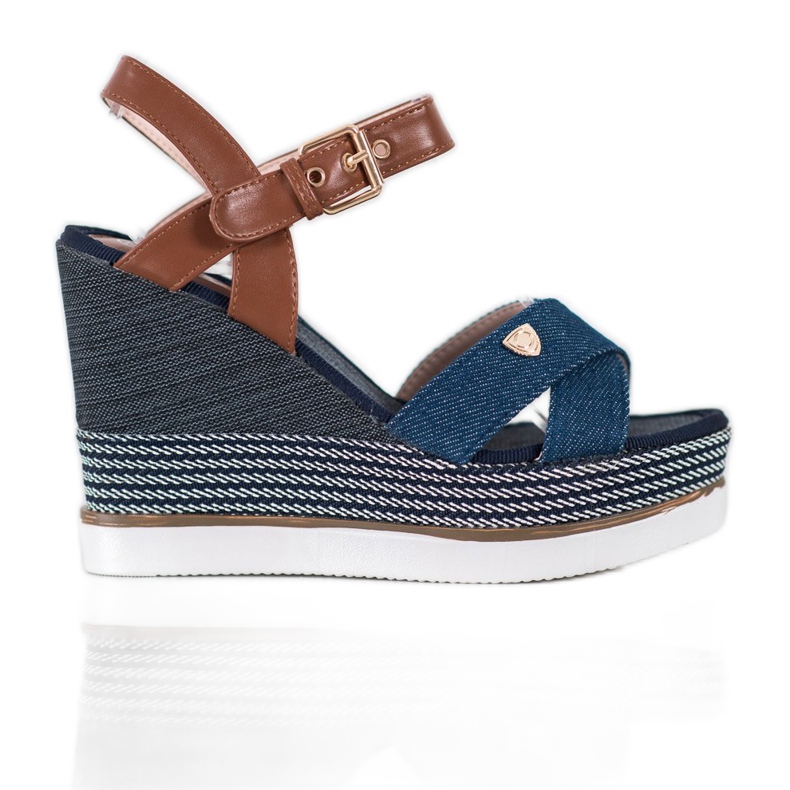 SHELOVET Sandali con zeppa blu