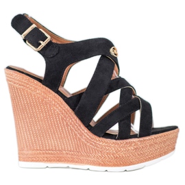 Comer Sandali con zeppa alla moda nero