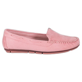 Clowse Mocassini in pelle scamosciata rosa