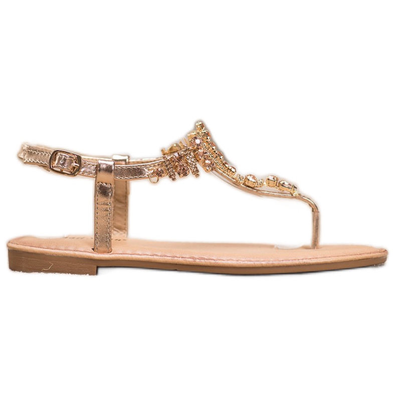 Small Swan Sandali Alla Moda Con Cubic Zirconia d'oro