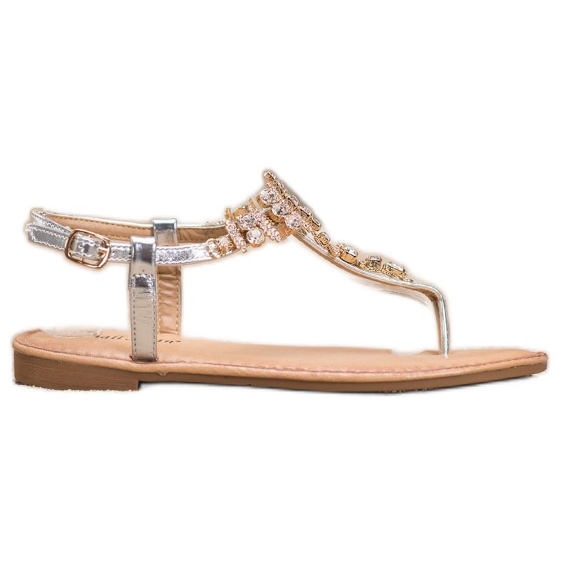 Small Swan Sandali Alla Moda Con Cubic Zirconia grigio