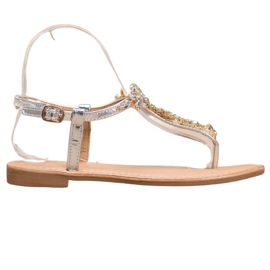 Small Swan Sandali Eleganti Con Cubic Zirconia grigio