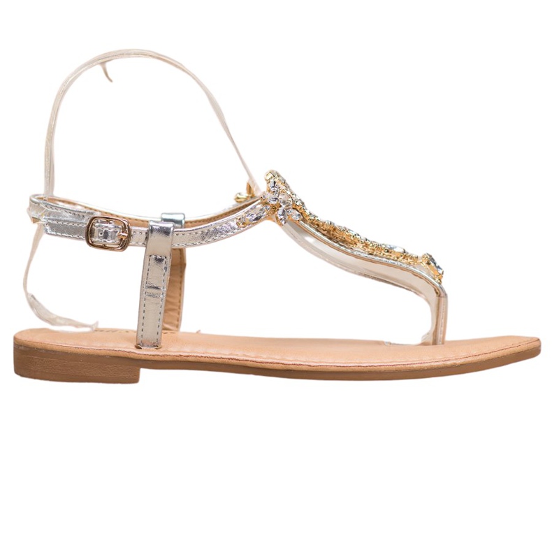 Small Swan Sandali Eleganti Con Cubic Zirconia grigio