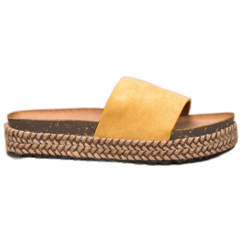 Comer Pantofole casual sulla piattaforma giallo