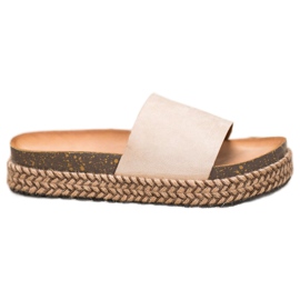Comer Pantofole casual sulla piattaforma marrone
