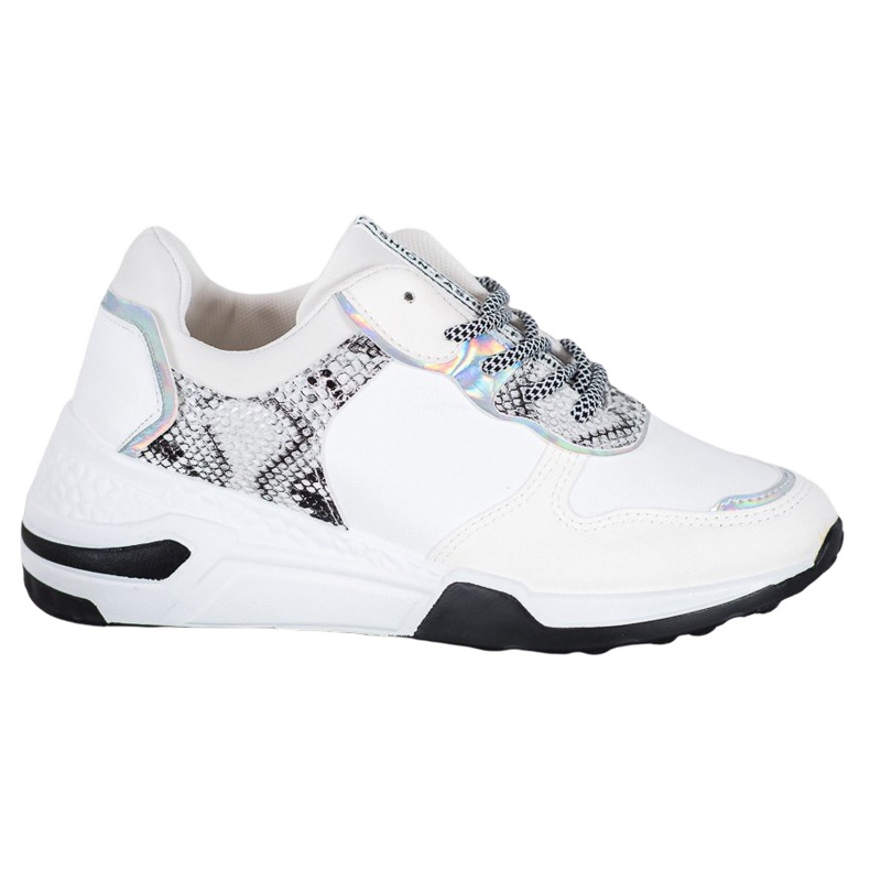 SHELOVET Sneakers con stampa serpente bianca multicolore