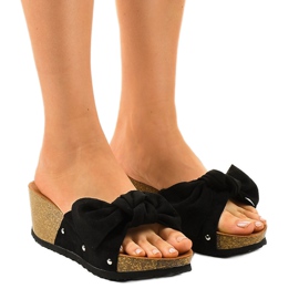 Sandali neri con zeppa 7862-KL nero