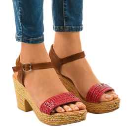 Sandali rossi con tacco alto 150-614 rosso