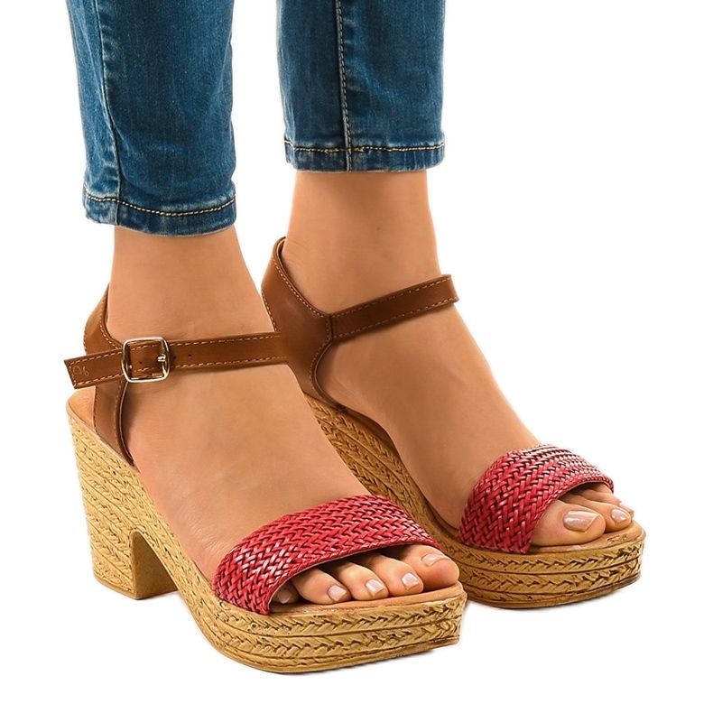 Sandali rossi con tacco alto 150-614 rosso