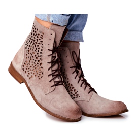 Nicole Cappucino Meridan Stivali in pelle da donna beige