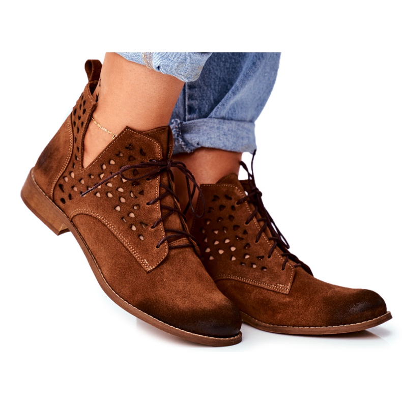 Nicole Stivali da donna in pelle Camel Low Meridan marrone