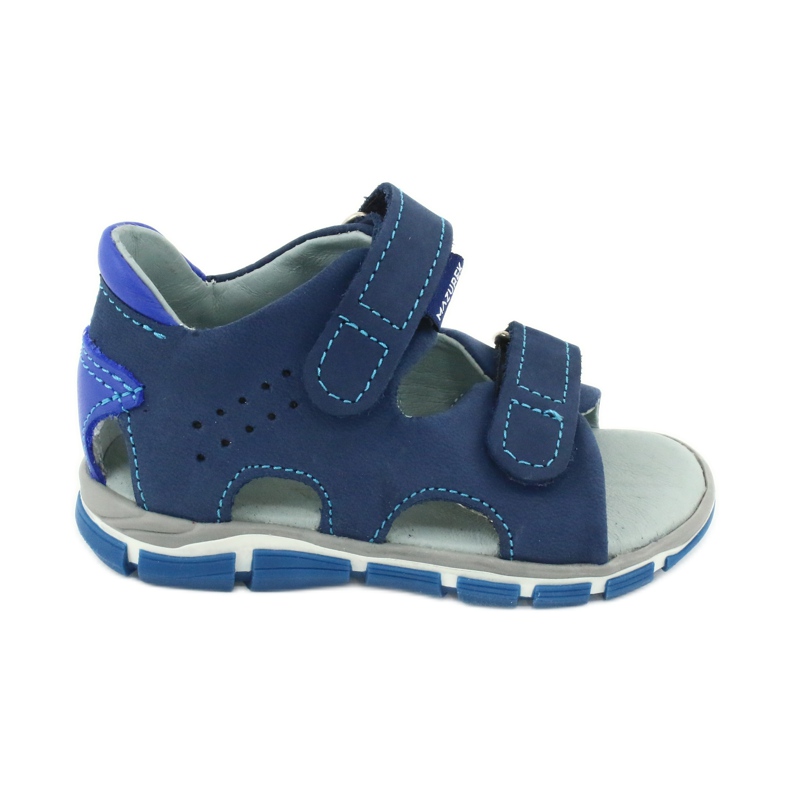 Mazurek Ragazzi in pelle con velcro blu navy 314