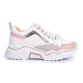 Scarpe sportive da donna bianche e beige Rollen bianco marrone