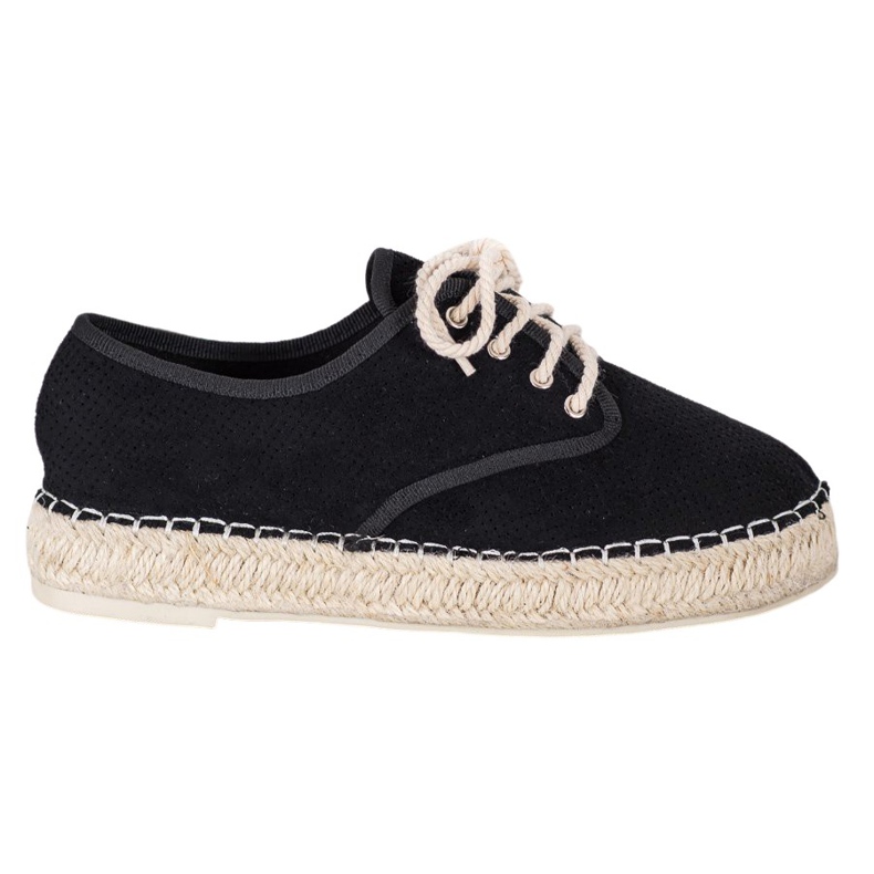 SHELOVET Espadrillas in camoscio nero