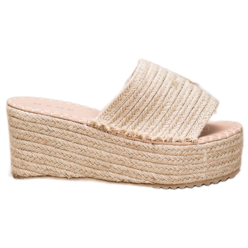 SHELOVET Ciabatte con zeppa intrecciata Ll909be beige