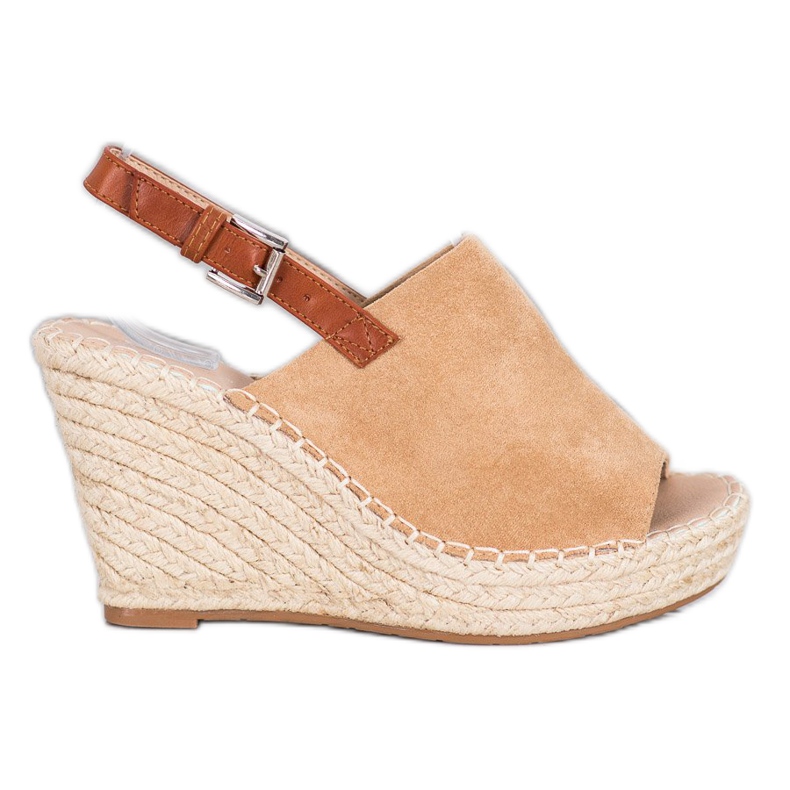 Small Swan Sandali in pelle scamosciata alla moda marrone