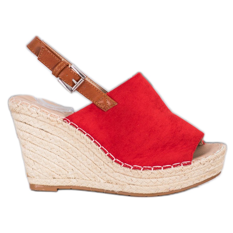 Small Swan Sandali in pelle scamosciata alla moda rosso