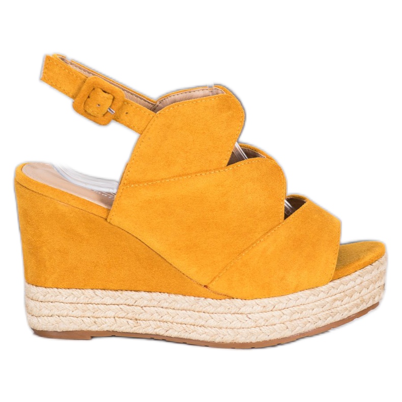 Small Swan Sandali con zeppa alla moda giallo
