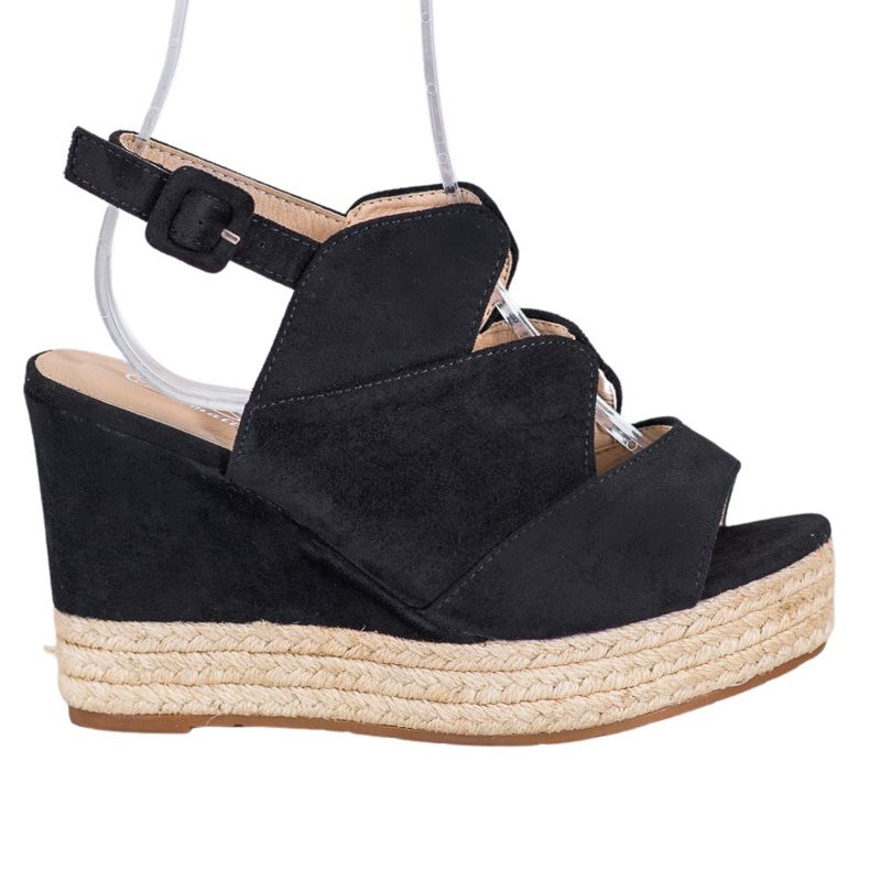 Small Swan Sandali con zeppa alla moda nero