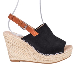 Small Swan Sandali in pelle scamosciata alla moda nero