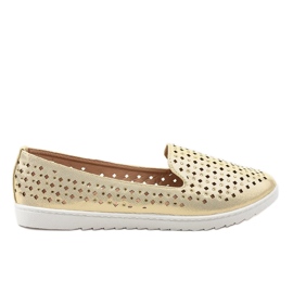 Sneakers traforate dorate DY-08 d'oro