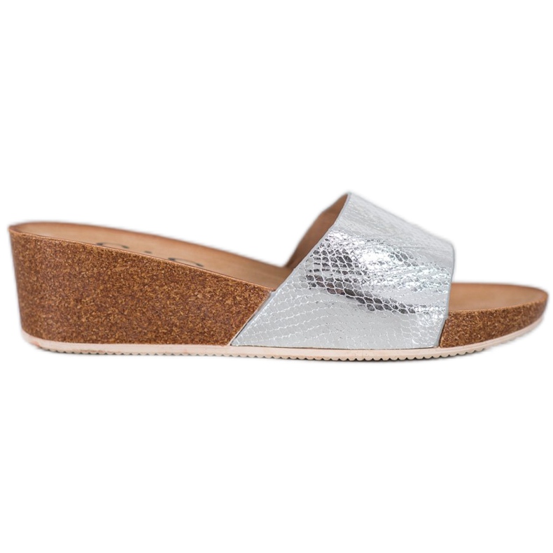 Small Swan Pantofole in ecopelle grigio