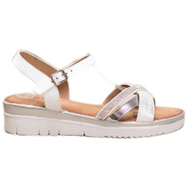Small Swan Sandali con zeppa bassa bianca grigio