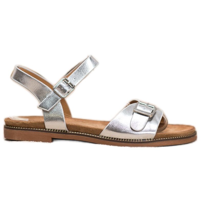 Small Swan Sandali Argento Con Fibbia grigio