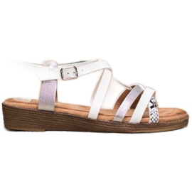 Small Swan Sandali bianchi alla moda bianca grigio