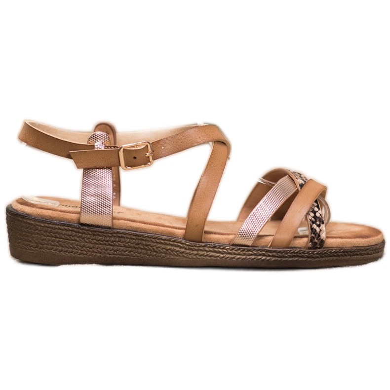 Small Swan Eleganti sandali marroni marrone d'oro