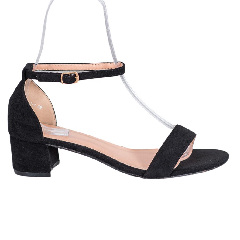 Small Swan Sandali con tacco basso nero