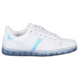 SHELOVET Sneakers Con Suola Trasparente bianca