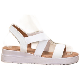 SHELOVET Sandali bianchi con elastici bianco