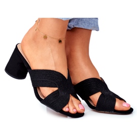 S.Barski Pantofole Da Donna Sul Tallone Slip Nere Guest nero