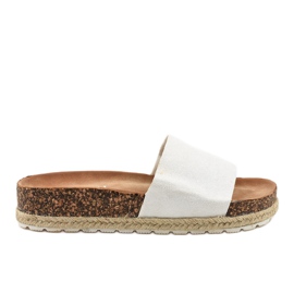 Ciabatte bianche glitter 6130 bianca