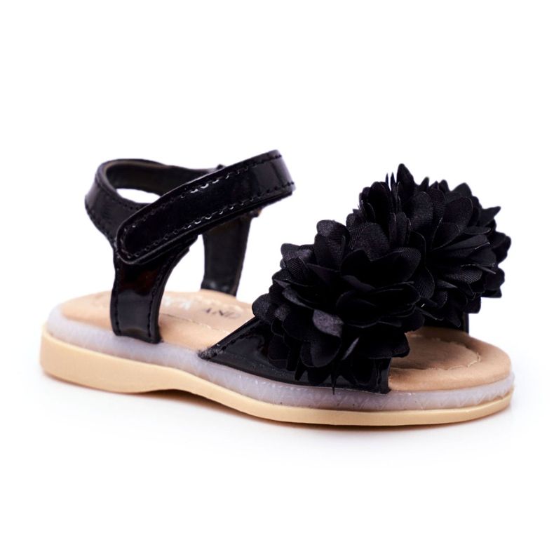 FRROCK Sandali Per Bambini Con Velcro Glowing Black Milena nero