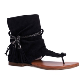 SEA Sandali Donna Infradito Con Gambo Nero SL1011 Madrit