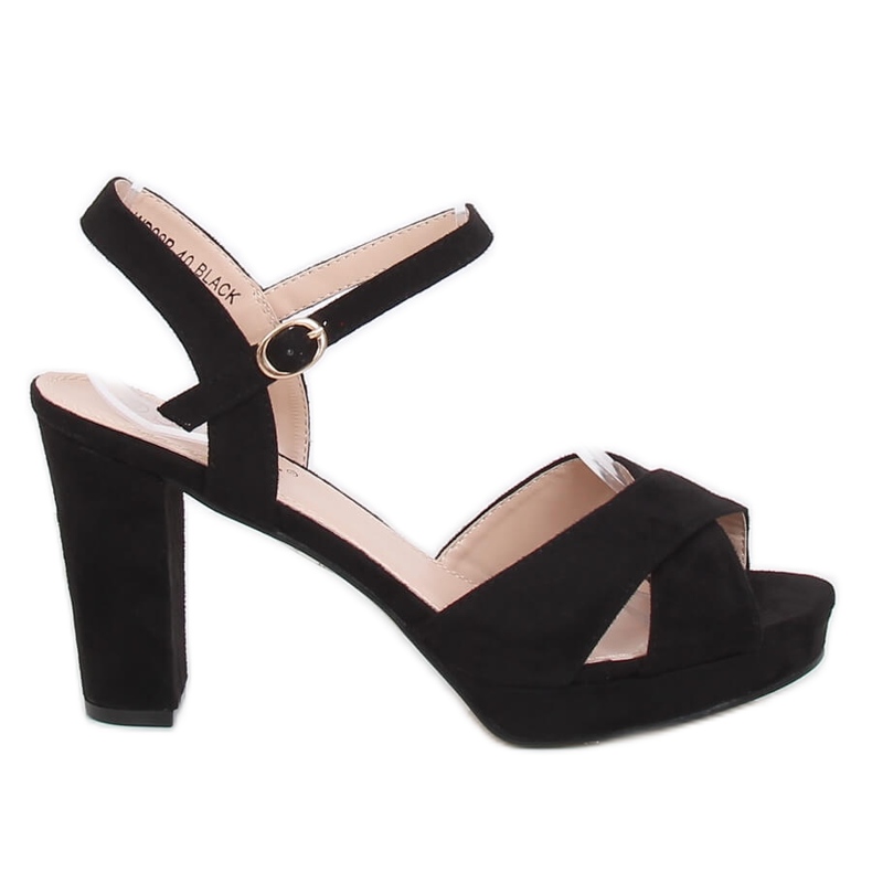 Sandali neri con tacco alto WD99P Nero