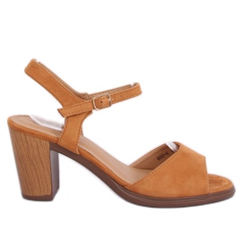 Sandali con tacco alto cammello 660-6 Camel II Quality marrone